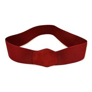 Vintage Signed Pearl 1985 Belt Red Suede Clasp Red Stretch 25”-33” Unique 80s